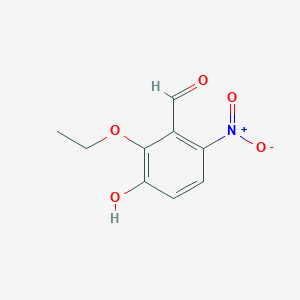 molecular formula C9H9NO5 B067981 2-Ethoxy-3-hydroxy-6-nitrobenzaldehyde CAS No. 182067-57-8