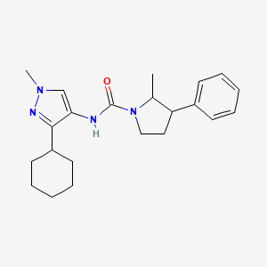 N-(3-cyclohexyl-1-methylpyrazol-4-yl)-2-methyl-3-phenylpyrrolidine-1-carboxamide