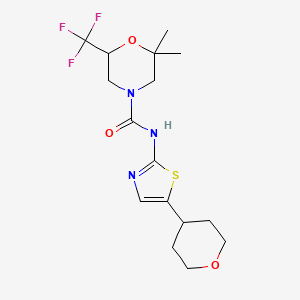 2,2-dimethyl-N-[5-(oxan-4-yl)-1,3-thiazol-2-yl]-6-(trifluoromethyl)morpholine-4-carboxamide