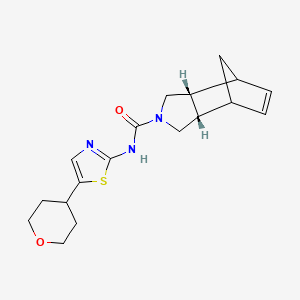 (2S,6R)-N-[5-(oxan-4-yl)-1,3-thiazol-2-yl]-4-azatricyclo[5.2.1.02,6]dec-8-ene-4-carboxamide