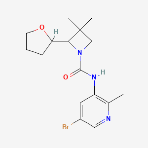 N-(5-bromo-2-methylpyridin-3-yl)-3,3-dimethyl-2-(oxolan-2-yl)azetidine-1-carboxamide