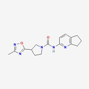 N-(6,7-dihydro-5H-cyclopenta[b]pyridin-2-yl)-3-(3-methyl-1,2,4-oxadiazol-5-yl)pyrrolidine-1-carboxamide