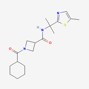 1-(cyclohexanecarbonyl)-N-[2-(5-methyl-1,3-thiazol-2-yl)propan-2-yl]azetidine-3-carboxamide