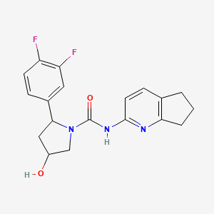 2-(3,4-difluorophenyl)-N-(6,7-dihydro-5H-cyclopenta[b]pyridin-2-yl)-4-hydroxypyrrolidine-1-carboxamide