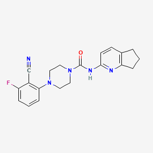 4-(2-cyano-3-fluorophenyl)-N-(6,7-dihydro-5H-cyclopenta[b]pyridin-2-yl)piperazine-1-carboxamide