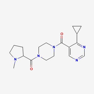 [4-(4-Cyclopropylpyrimidine-5-carbonyl)piperazin-1-yl]-(1-methylpyrrolidin-2-yl)methanone