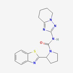 2-(1,3-benzothiazol-2-yl)-N-(5,6,7,8-tetrahydro-[1,2,4]triazolo[1,5-a]pyridin-2-yl)pyrrolidine-1-carboxamide