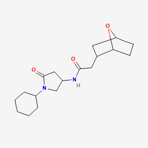 N-(1-cyclohexyl-5-oxopyrrolidin-3-yl)-2-(7-oxabicyclo[2.2.1]heptan-2-yl)acetamide