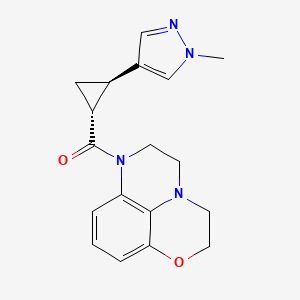 [(1R,2R)-2-(1-methylpyrazol-4-yl)cyclopropyl]-(4-oxa-1,10-diazatricyclo[7.3.1.05,13]trideca-5,7,9(13)-trien-10-yl)methanone