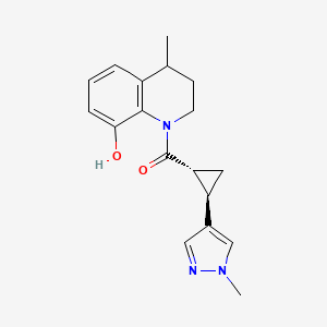 (8-hydroxy-4-methyl-3,4-dihydro-2H-quinolin-1-yl)-[(1R,2R)-2-(1-methylpyrazol-4-yl)cyclopropyl]methanone