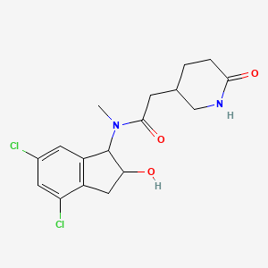 N-(4,6-dichloro-2-hydroxy-2,3-dihydro-1H-inden-1-yl)-N-methyl-2-(6-oxopiperidin-3-yl)acetamide