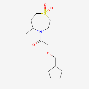 2-(Cyclopentylmethoxy)-1-(5-methyl-1,1-dioxo-1,4-thiazepan-4-yl)ethanone