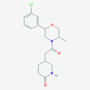 5-[2-[2-(3-Chlorophenyl)-5-methylmorpholin-4-yl]-2-oxoethyl]piperidin-2-one