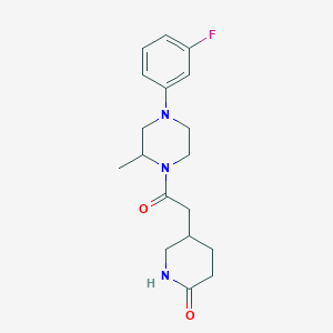 5-[2-[4-(3-Fluorophenyl)-2-methylpiperazin-1-yl]-2-oxoethyl]piperidin-2-one