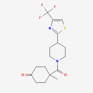 4-Methyl-4-[4-[4-(trifluoromethyl)-1,3-thiazol-2-yl]piperidine-1-carbonyl]cyclohexan-1-one