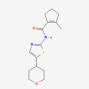 2-methyl-N-[5-(oxan-4-yl)-1,3-thiazol-2-yl]cyclopentene-1-carboxamide