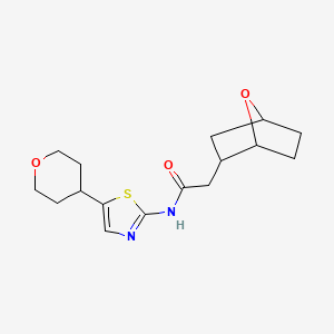 2-(7-oxabicyclo[2.2.1]heptan-2-yl)-N-[5-(oxan-4-yl)-1,3-thiazol-2-yl]acetamide