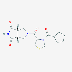 (3aR,6aS)-5-[3-(cyclopentanecarbonyl)-1,3-thiazolidine-4-carbonyl]-3a,4,6,6a-tetrahydropyrrolo[3,4-c]pyrrole-1,3-dione