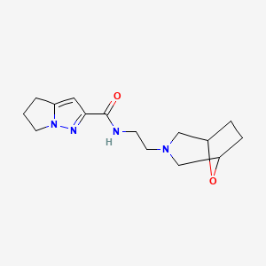 N-[2-(8-oxa-3-azabicyclo[3.2.1]octan-3-yl)ethyl]-5,6-dihydro-4H-pyrrolo[1,2-b]pyrazole-2-carboxamide