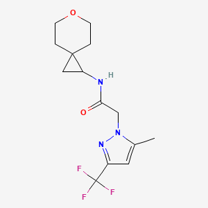 2-[5-methyl-3-(trifluoromethyl)pyrazol-1-yl]-N-(6-oxaspiro[2.5]octan-2-yl)acetamide