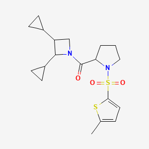 (2,3-Dicyclopropylazetidin-1-yl)-[1-(5-methylthiophen-2-yl)sulfonylpyrrolidin-2-yl]methanone