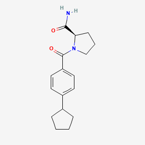 (2R)-1-(4-cyclopentylbenzoyl)pyrrolidine-2-carboxamide