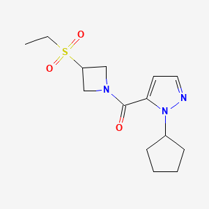 (2-Cyclopentylpyrazol-3-yl)-(3-ethylsulfonylazetidin-1-yl)methanone