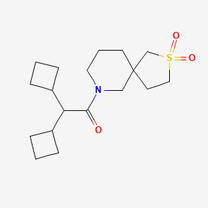 2,2-Di(cyclobutyl)-1-(2,2-dioxo-2lambda6-thia-9-azaspiro[4.5]decan-9-yl)ethanone