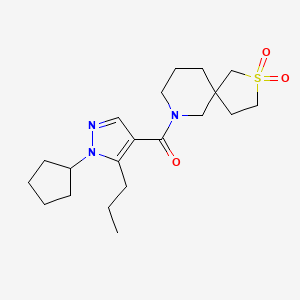 (1-Cyclopentyl-5-propylpyrazol-4-yl)-(2,2-dioxo-2lambda6-thia-9-azaspiro[4.5]decan-9-yl)methanone