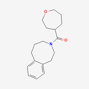 molecular formula C18H25NO2 B6799011 oxepan-4-yl(2,4,5,6-tetrahydro-1H-3-benzazocin-3-yl)methanone 