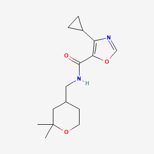 4-cyclopropyl-N-[(2,2-dimethyloxan-4-yl)methyl]-1,3-oxazole-5-carboxamide