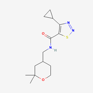 4-cyclopropyl-N-[(2,2-dimethyloxan-4-yl)methyl]thiadiazole-5-carboxamide