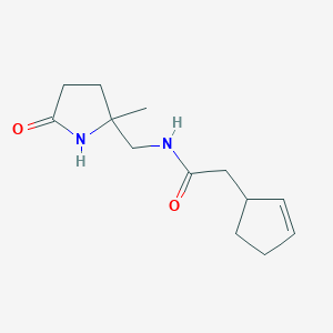 2-cyclopent-2-en-1-yl-N-[(2-methyl-5-oxopyrrolidin-2-yl)methyl]acetamide