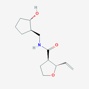 (2S,3R)-2-ethenyl-N-[[(1R,2S)-2-hydroxycyclopentyl]methyl]oxolane-3-carboxamide