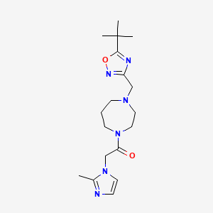 1-[4-[(5-Tert-butyl-1,2,4-oxadiazol-3-yl)methyl]-1,4-diazepan-1-yl]-2-(2-methylimidazol-1-yl)ethanone