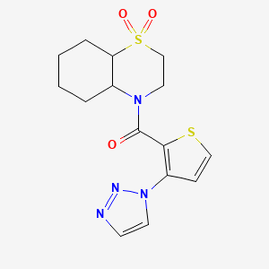 (1,1-Dioxo-2,3,4a,5,6,7,8,8a-octahydrobenzo[b][1,4]thiazin-4-yl)-[3-(triazol-1-yl)thiophen-2-yl]methanone