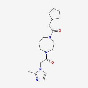 2-Cyclopentyl-1-[4-[2-(2-methylimidazol-1-yl)acetyl]-1,4-diazepan-1-yl]ethanone