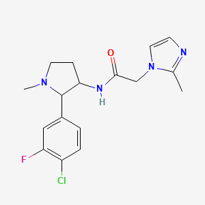 N-[2-(4-chloro-3-fluorophenyl)-1-methylpyrrolidin-3-yl]-2-(2-methylimidazol-1-yl)acetamide