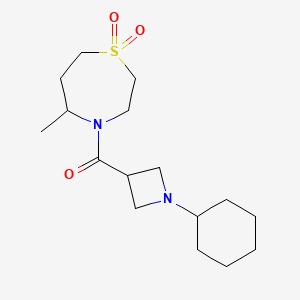 (1-Cyclohexylazetidin-3-yl)-(5-methyl-1,1-dioxo-1,4-thiazepan-4-yl)methanone