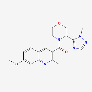 (7-Methoxy-2-methylquinolin-3-yl)-[3-(2-methyl-1,2,4-triazol-3-yl)morpholin-4-yl]methanone