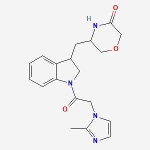 5-[[1-[2-(2-Methylimidazol-1-yl)acetyl]-2,3-dihydroindol-3-yl]methyl]morpholin-3-one