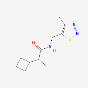 2-cyclobutyl-N-[(4-methylthiadiazol-5-yl)methyl]propanamide