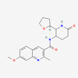 7-methoxy-2-methyl-N-[6-oxo-2-(oxolan-2-yl)piperidin-3-yl]quinoline-3-carboxamide