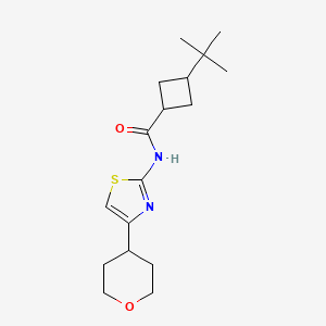 3-tert-butyl-N-[4-(oxan-4-yl)-1,3-thiazol-2-yl]cyclobutane-1-carboxamide