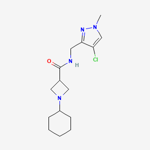 N-[(4-chloro-1-methylpyrazol-3-yl)methyl]-1-cyclohexylazetidine-3-carboxamide