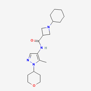 1-cyclohexyl-N-[5-methyl-1-(oxan-4-yl)pyrazol-4-yl]azetidine-3-carboxamide