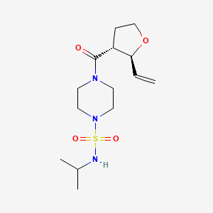 4-[(2S,3R)-2-ethenyloxolane-3-carbonyl]-N-propan-2-ylpiperazine-1-sulfonamide