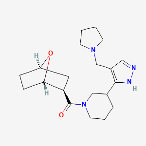 [(1S,2R,4R)-7-oxabicyclo[2.2.1]heptan-2-yl]-[3-[4-(pyrrolidin-1-ylmethyl)-1H-pyrazol-5-yl]piperidin-1-yl]methanone