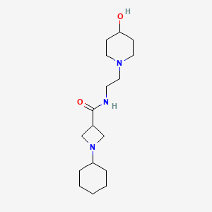 1-cyclohexyl-N-[2-(4-hydroxypiperidin-1-yl)ethyl]azetidine-3-carboxamide