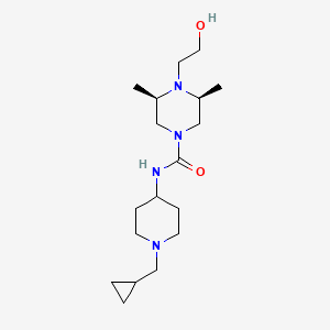 (3S,5R)-N-[1-(cyclopropylmethyl)piperidin-4-yl]-4-(2-hydroxyethyl)-3,5-dimethylpiperazine-1-carboxamide